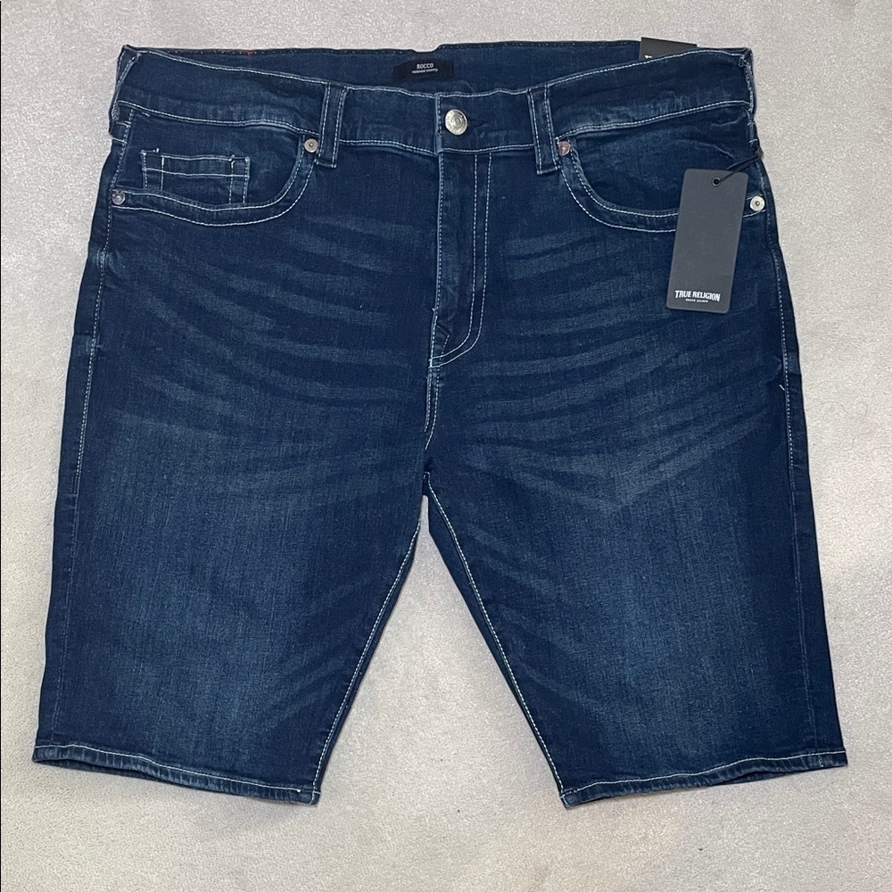 True Religion Men's Dark Blue Jean Shorts sz 40